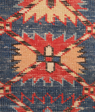 Talish group prayer rug, 19th century.  All over leaf calyx lattice in a fine weave.  The bottom border is attached and there is an old repair in the bottom of  ...