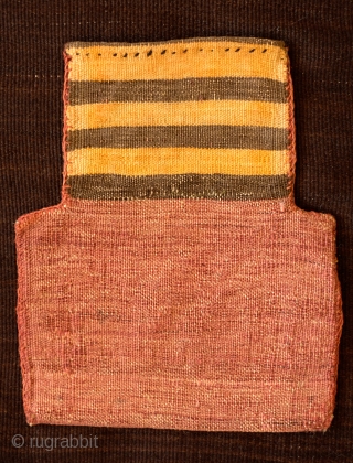 Lori Salt Bag, 4th quarter of the 19th Century. Silky wool in full pile.  Unusual checkerboard pattern.  An absolutely loveable and unique piece.  25.5 x 31 cm from top  ...