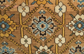 Chichi rug, 1890-1900 or so.  Wonderful muted tones from the faded fuchsin in parts.  The border is elegantly articulated.  It has a thin line of repair and a small  ...