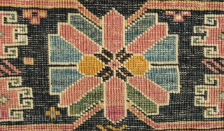 Chichi rug, 1890-1900 or so.  Wonderful muted tones from the faded fuchsin in parts.  The border is elegantly articulated.  It has a thin line of repair and a small  ...