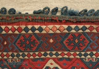 Kurdish weftless soumak bag face, 19th century.  Fine workmanship and good condition. Colors include a good apricot hue. Anatolian weaving. 52 x 58 cm  Contact danauger@tribalgardenrugs.com     