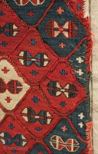 Kurdish weftless soumak bag face, 19th century.  Fine workmanship and good condition. Colors include a good apricot hue. Anatolian weaving. 52 x 58 cm  Contact danauger@tribalgardenrugs.com     