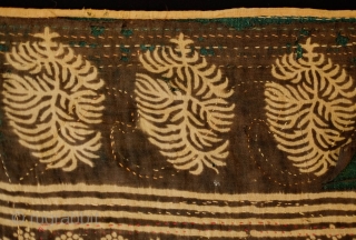 Saurasthra, Gujarat Applique Cover/Hanging, 19th Century to early 20th Century.  These were used to cover bedding quilt piles when not in use.  Hand spun and hand loomed cotton ground karbaz  ...