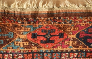 Arapgir Kurdish rug, 19th century.  Full pile, good colors and wonderful border.  Several areas of repair but perfectly usable as is.  Selvedges in good condition as are the ends.  ...