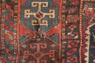 Arapgir Kurdish rug, 19th century.  Full pile, good colors and wonderful border.  Several areas of repair but perfectly usable as is.  Selvedges in good condition as are the ends.  ...