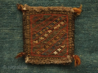 Afshar potholder from the 19th century.  Excellent soft wool in great colors.  These were usually made in a pair and were more decorative than for use.  14 x 15  ...