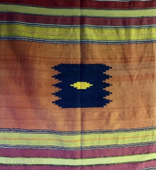 Antique (first half of the 20th century) Persian sofreh or small kilim.  Very finely woven. 37" by 54". Please ask for additional photos.         