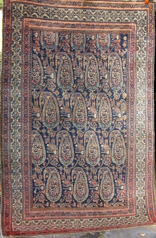 Antique Persian Malayer, circa 1900-1910, fresh from a Charlotte estate. 4'2" by 6'4".
                    