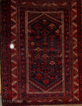 Last quarter of the 19th century Kurdish rug, all natural dyes, wool warps and wefts, flat-woven ends still present, in overall good condition with rewrapped selvages, some oxidation of the browns, very  ...