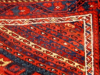 Last quarter of the 19th century Kurdish rug, all natural dyes, wool warps and wefts, flat-woven ends still present, in overall good condition with rewrapped selvages, some oxidation of the browns, very  ...