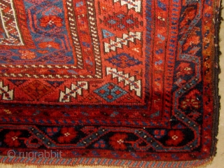 Last quarter of the 19th century Kurdish rug, all natural dyes, wool warps and wefts, flat-woven ends still present, in overall good condition with rewrapped selvages, some oxidation of the browns, very  ...