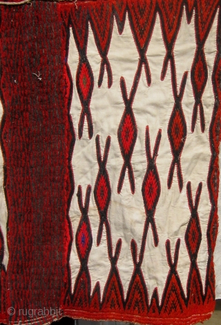 Woman's overgarment, homespun flax and wool, 81" wide including sleeves, 42" down, Weining area, Guizhou, China, mid 20th century.  Please ask for additional photos.        