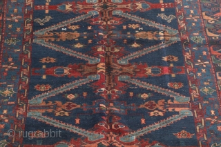 Antique Caucasian Kuba Seychour long rug, circa 1890-1910.  5'2" by 10'5".  Some old reweaves in the center.  Very reasonably priced.          