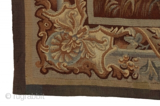 Antique French 19th century verdure tapestry.  Originally sold by Vojtech Blau in New York in 1990.  From an Atlanta GA estate.  10'6" by 4'8".      