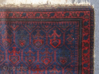 Fabric-like silky Baluch bag front, full pile, extremely fine weave, beautiful condition.  All natural dyes with shades of navy blue, aubergine, madder, dark green, etc.  29" by 25".  Please  ...