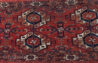 Antique 6-gul Tekke torba, third quarter of the 19th Century, freshly acquired.  In need of a bath.  One of two currently available.  Please ask for additional photos if needed.  ...