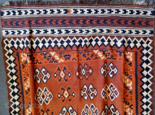 Antique Qashqai kilim, early 20th century, complete and in good condition. Please ask for additional photos if needed.               