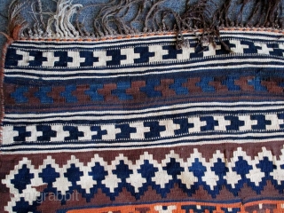 Antique Qashqai kilim, early 20th century, complete and in good condition. Please ask for additional photos if needed.               