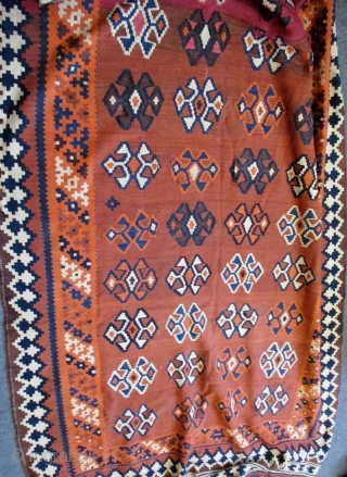 Antique Qashqai kilim, early 20th century, complete and in good condition. Please ask for additional photos if needed.               