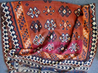 Antique Qashqai kilim, early 20th century, complete and in good condition. Please ask for additional photos if needed.               