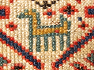 Mid 19th Century (possibly earlier) Caucasian rug, Kuba or Shirvan area, with all natural dyes in a wide array of colors (4 shades of blue, green, gold, brown, ivory, apricot, rose, red,  ...