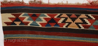 Antique Caucasian Shirvan kilim, circa 1890-1910.  In lovely condition.  All dyes appear natural.  A little smaller than most of this type at 50" by 92".  Please ask for  ...