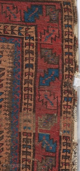 Interesting antique Baluch carpet, last quarter of the 19th century.  All dyes appear natural.  Floppy handle, fine weave.             