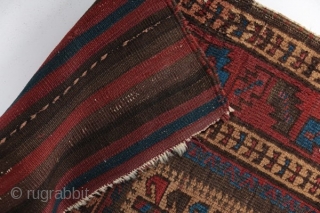 Interesting antique Baluch carpet, last quarter of the 19th century.  All dyes appear natural.  Floppy handle, fine weave.             