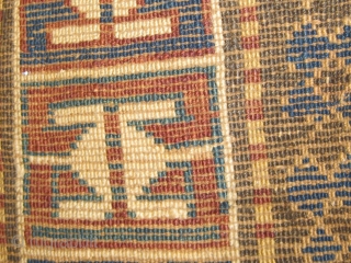 Antique Moghan or Gendge Caucasian long rug, first quarter of the 20th century, in overall good condition, original sides, mixed dyes.  42" by 85".  Please ask for additional photos.  