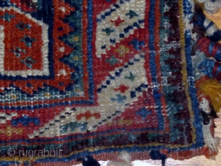 Lovely Afshar Chanteh, last quarter of the 19th Century, all dyes natural.  Original back.  15" by 12".              