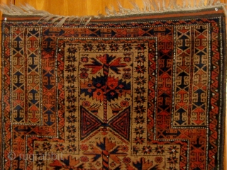 Antique camel ground "tree of life" design Baluch prayer rug, in near pristine condition.  Original ends and sides.  All dyes natural.  34" by 65".  Circa 1890-1900.  Please  ...