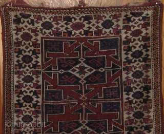 Antique Canakkale (Bergama area).  19th Century.  All natural dyes including cochineal.  Beautiful condition, with original ends and sides and medium to full pile all over.  43" by 37".  ...