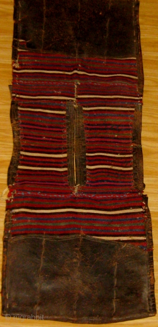 Antique Anatolian heybe from the Bergama area, 19th Century, all natural dyes including beautiful shades of apricot, rose, violet, blue-green etc.  Complete bags with original leather trim and closure systems.   ...