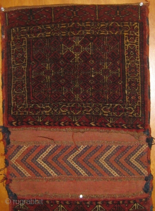 Complete pair of antique Tekke Turkmen khorjin, circa 1900, all natural dyes, with original edges and flat-woven back, good overall condition. 17" by 35".  Please request additional photos if needed.  