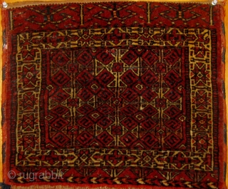 Complete pair of antique Tekke Turkmen khorjin, circa 1900, all natural dyes, with original edges and flat-woven back, good overall condition. 17" by 35".  Please request additional photos if needed.  