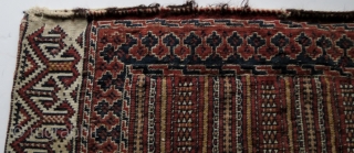 Antique Turkmen Saryk khorjin (saddlebags), circa 1900-1920, flat-woven in various techniques.  Used as grain bags at one point in their early career.  Washed and ready to complement your collection.   ...