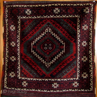 Antique Baluch (Mushwani) khorjin in pristine condition, circa 1900, all natural dyes, beautiful silky wool, all original.  28" by 64".  Please ask for additional photos.      