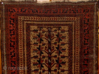 Antique small camel ground "tree of life" Baluch rug, 19th century, all dyes natural, some condition issues as seen in photos but still a very worthy weaving, 48" by 29". Please ask  ...
