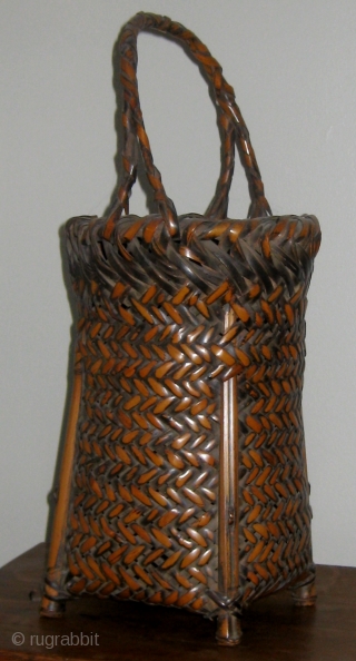 Ikebana basket, Japan, late 19th-early 20th Century, 18" high, beautiful patina and condition                    