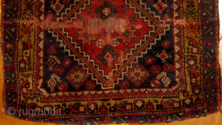 Qashqai half khorjin, circa 1900, beautiful flat-woven back, some wear in the center.  Please ask for additional photos.              