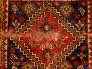 Qashqai half khorjin, circa 1900, beautiful flat-woven back, some wear in the center.  Please ask for additional photos.              