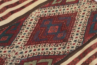 Antique Anatolian cicim panel, with weft faced flat weave, brocade, and zili technique in the middle section.  2'8" by 9'8".  All dyes natural. Please ask for additional photos if needed.  ...