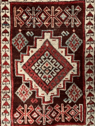 Antique North East Anatolian yastik, 19th century, all dyes appear natural. Please ask for additional photos if needed.               