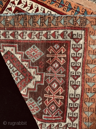 Antique North East Anatolian yastik, 19th century, all dyes appear natural. Please ask for additional photos if needed.               