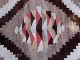 Antique large size Navajo rug (Red Mesa or Teec Nos Pos), first quarter of  the 20th century, 4' by 7' 2".  Please ask for additional photos.     