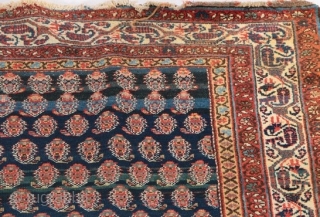 Antique Kurdish rug, Bidjar area, circa 1900-1910. 4'8" by 9'4".                       