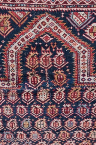 Antique Marasali  Shirvan East Caucasian prayer rug, last quarter of the 19th century, all dyes natural, with some issues but still worthy...          
