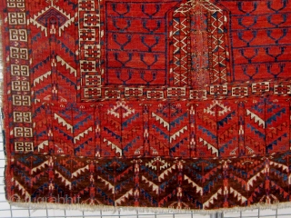 19th Century Tekke engsi, all natural  dyes, with some old restorations.  Please ask for additional  photos.              