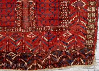 19th Century Tekke engsi, all natural  dyes, with some old restorations.  Please ask for additional  photos.              