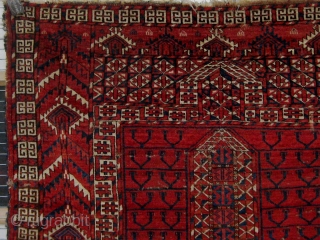19th Century Tekke engsi, all natural  dyes, with some old restorations.  Please ask for additional  photos.              
